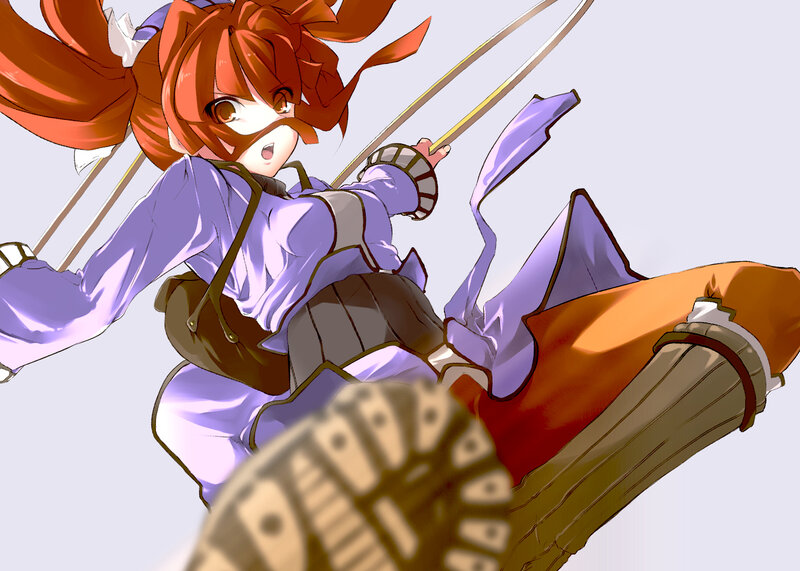 Anime Girl with Bow — Purple, Dynamic, Manga, Arrow