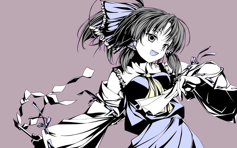 Anime Girl with Bow — Purple, Dynamic, Manga