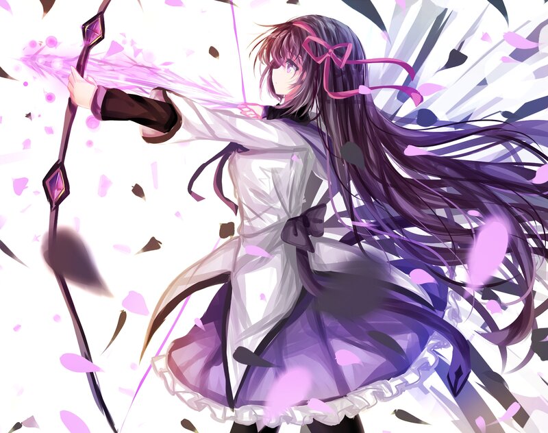 Anime Girl with Bow — Purple, Dynamic
