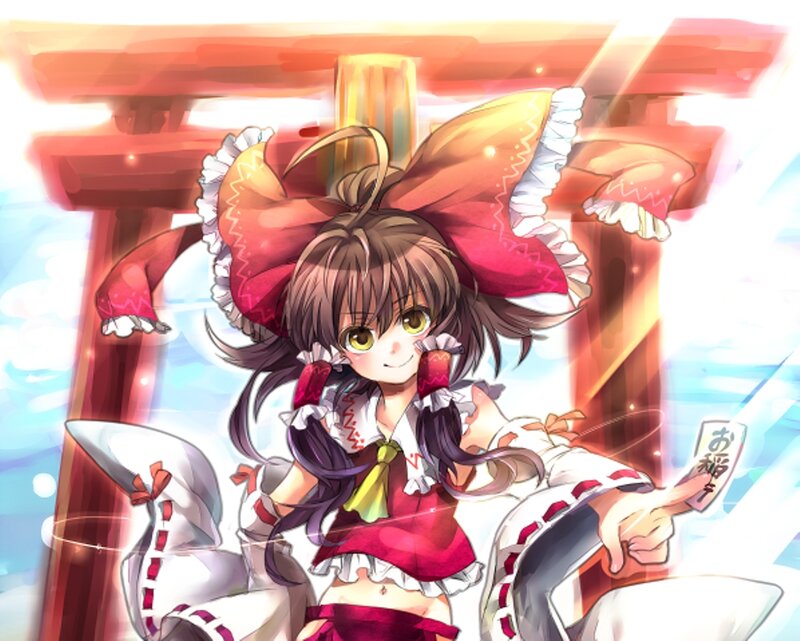 Anime Girl with Bow — Red, Bright
