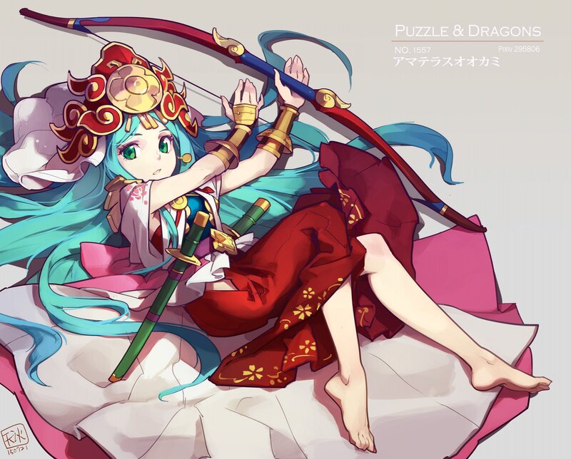 Anime Girl with Bow — Red, Calm