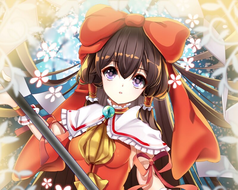 Anime Girl with Bow — Red, Serene