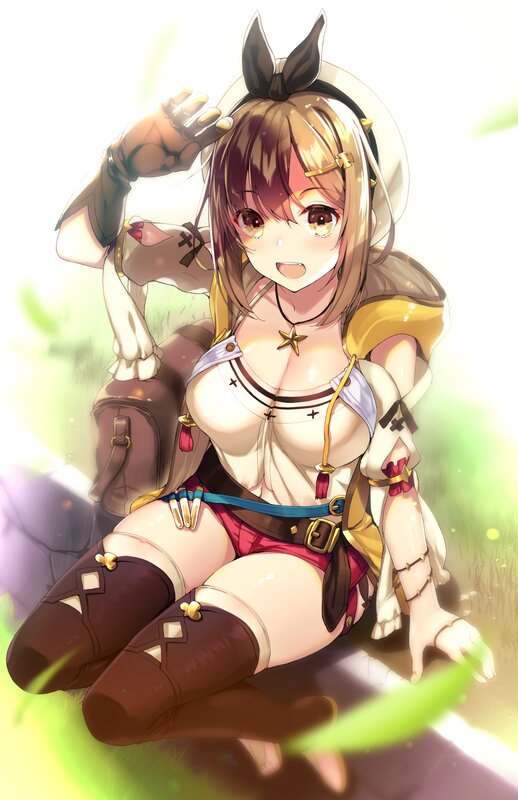 Anime Girl with Bow — White, Bright