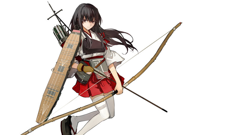 Anime Girl with Bow — White, Determined, Arrow
