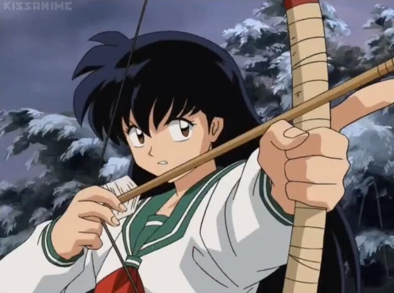 Anime Girl with Bow — White, Determined