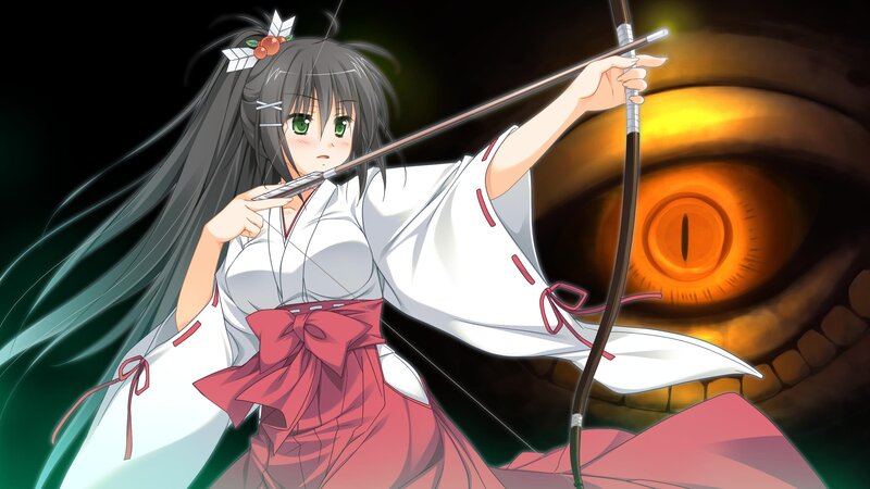 Anime Girl with Bow — White, Dramatic, Night