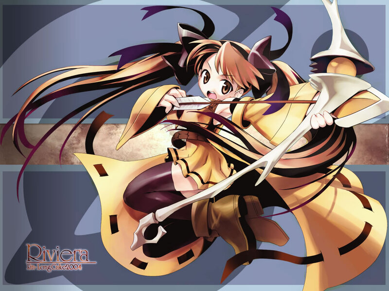Anime Girl with Bow — Yellow, Action