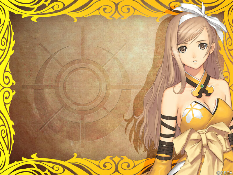 Anime Girl with Bow — Yellow, Calm