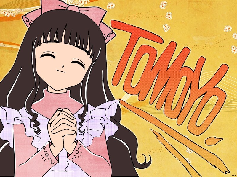 Anime Girl with Bow — Yellow, Cheerful