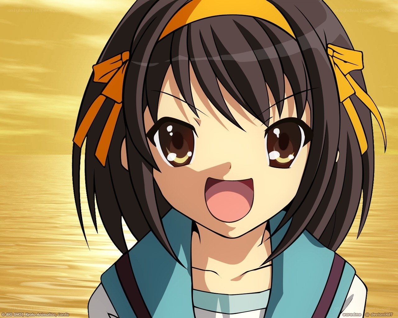 anime girl with bow