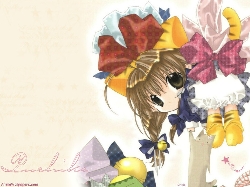 Anime girl with bows and cat