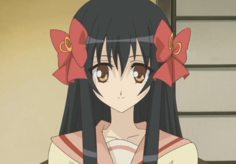 Anime Girl with Bows — Black