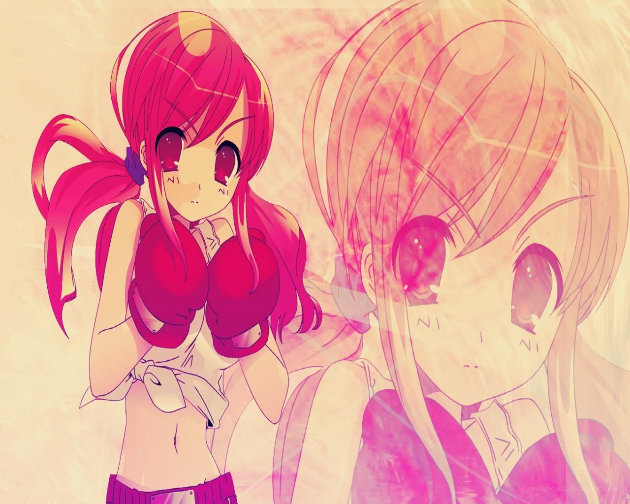 anime girl with boxing gloves