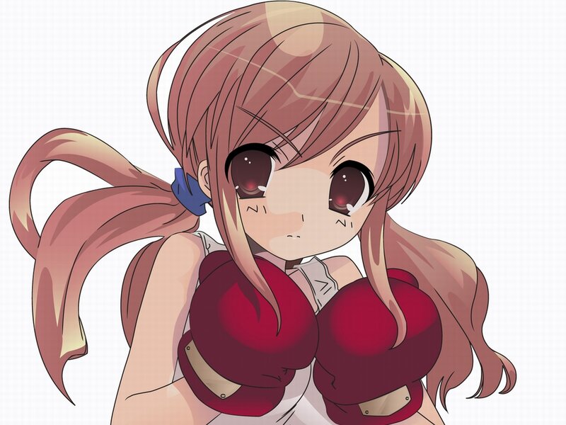 anime girl with boxing gloves