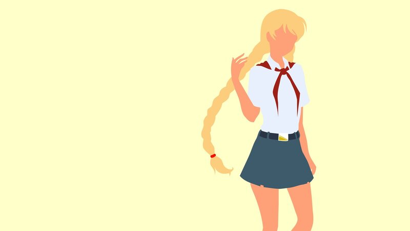 Anime Girl with Braid — Yellow