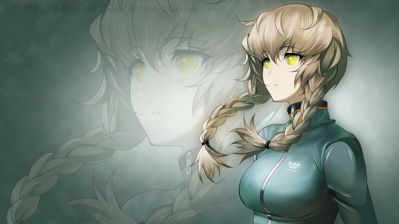 Anime Girl with Braided Hair — Green, Dramatic