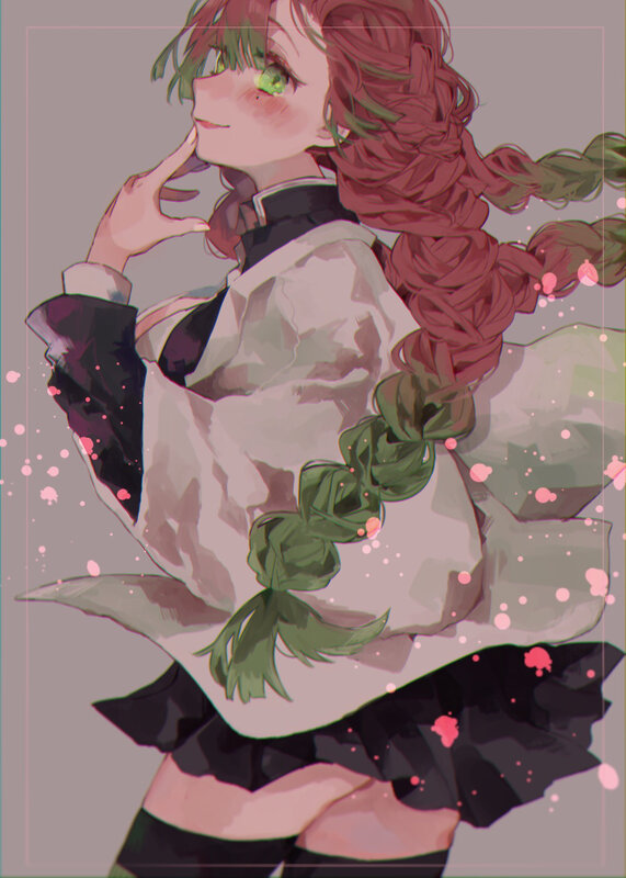 Anime Girl with Braided Hair — Pink, Dreamy