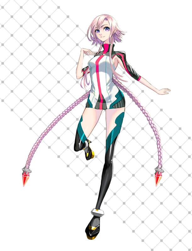 Anime Girl with Braided Tails — Pink