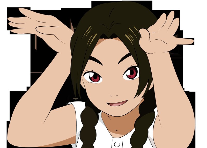anime girl with braids