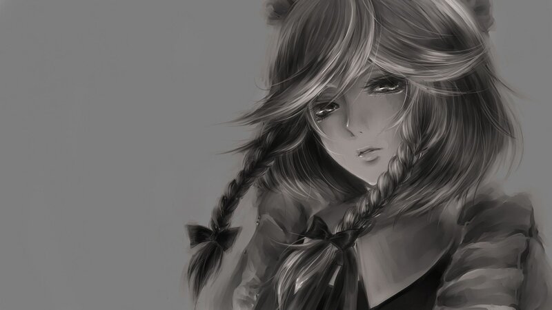 anime girl with braids