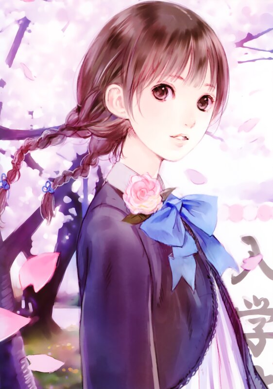 anime girl with braids