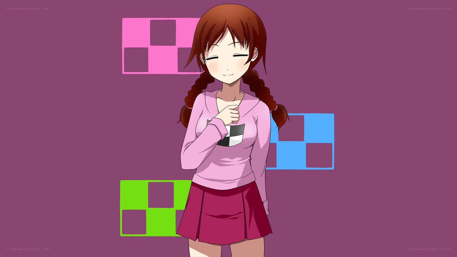 anime girl with braids