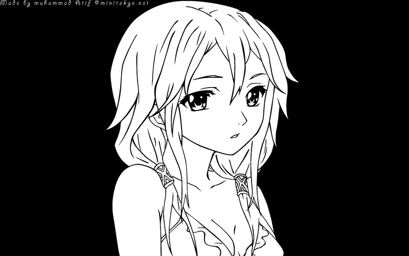 Anime Girl with Braids — Black