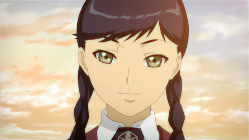 Anime Girl with Braids — Brown, Calm, Sunset