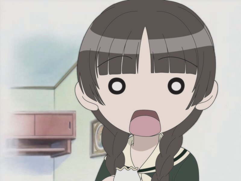Anime Girl with Braids — Brown, Surprised