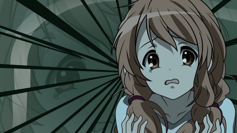 Anime Girl with Braids — Gray, Dramatic