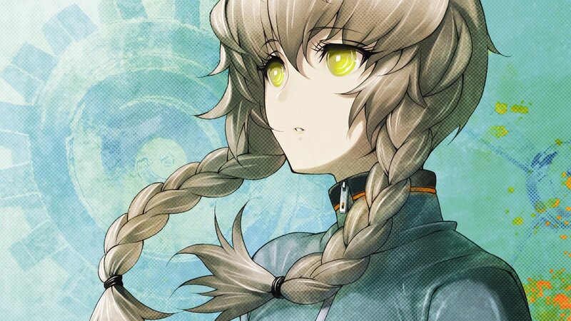 Anime Girl with Braids — Green, Calm