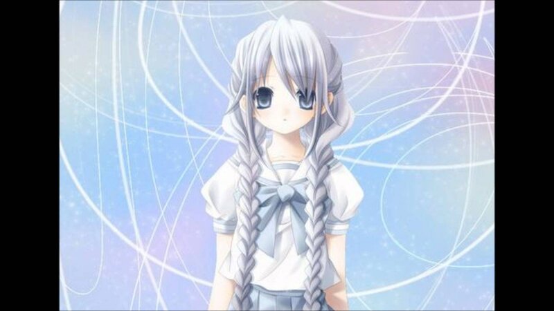 Anime Girl with Braids — White, Serene, Braided Hair
