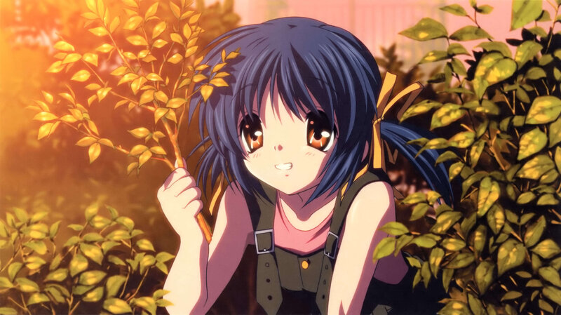 anime girl with branch