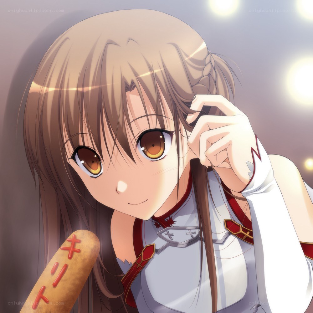 anime girl with bread