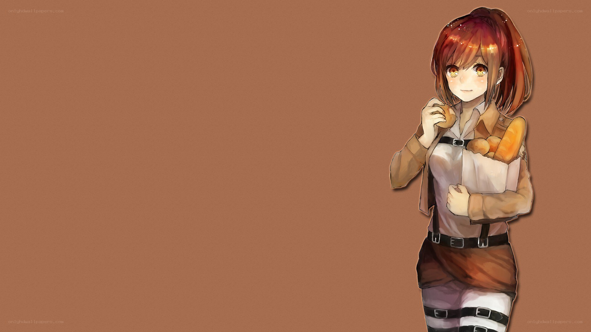 anime girl with bread