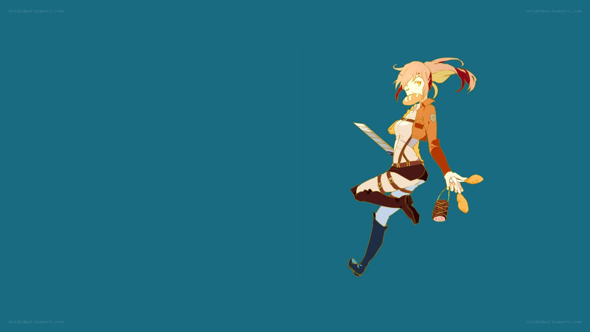 anime girl with bread