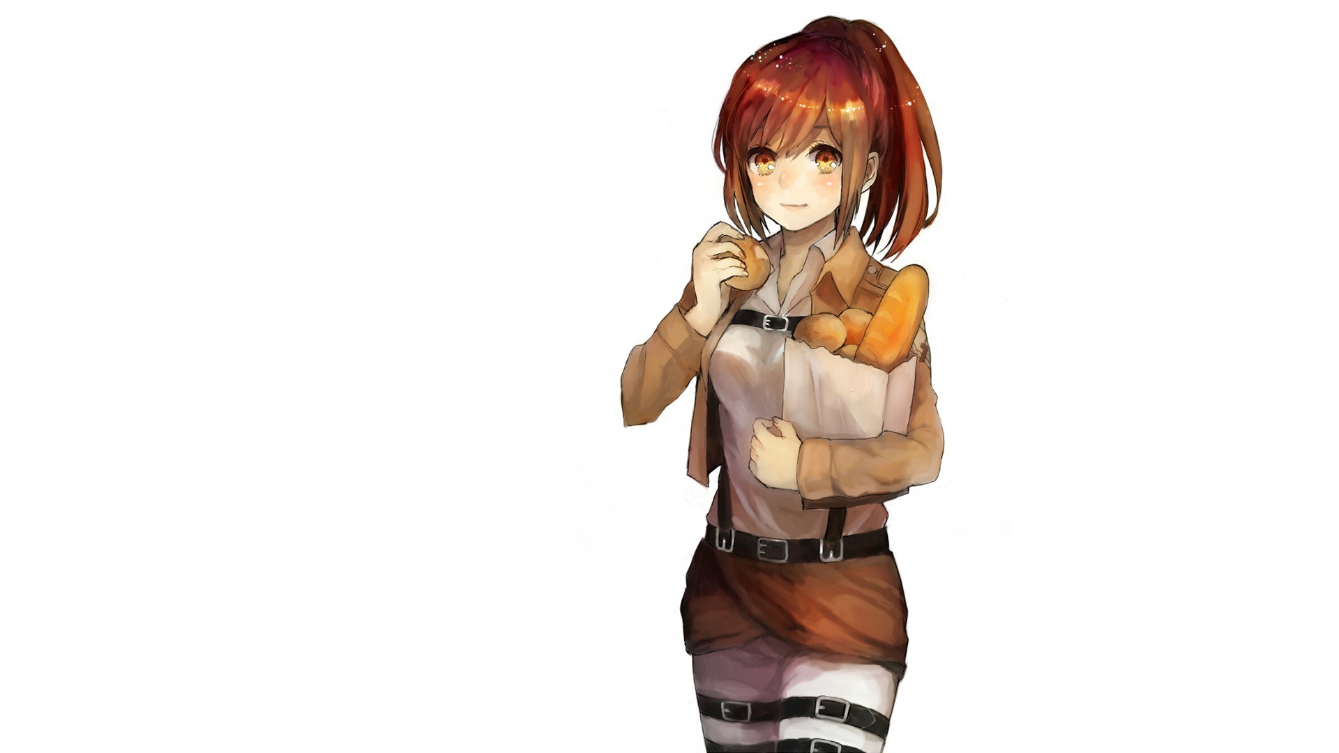 anime girl with bread