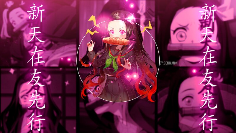 Anime Girl with Bread — Purple