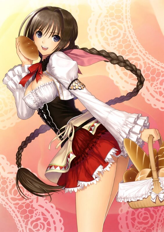 anime girl with bread