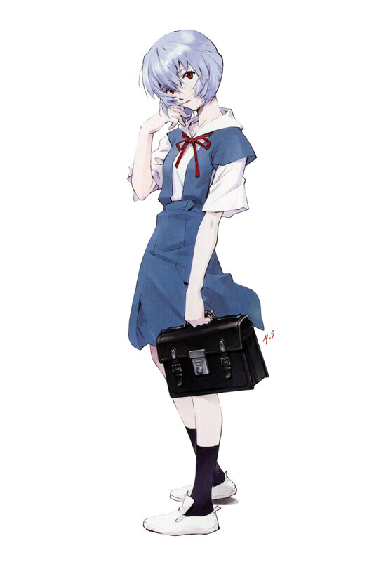 Anime Girl with Briefcase — Blue, Neutral