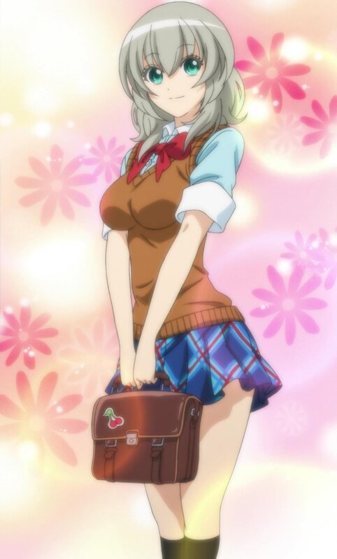Anime Girl with Briefcase — Pink, Cheerful