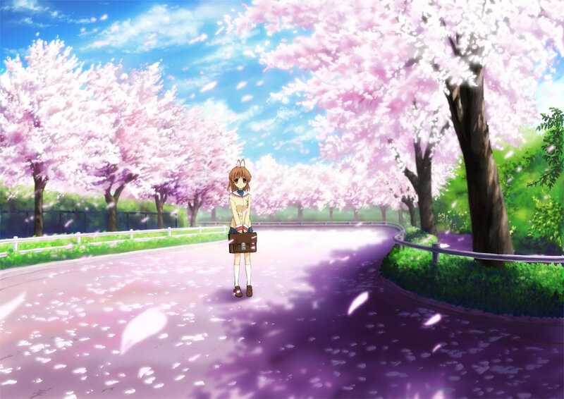 Anime Girl with Briefcase — Pink