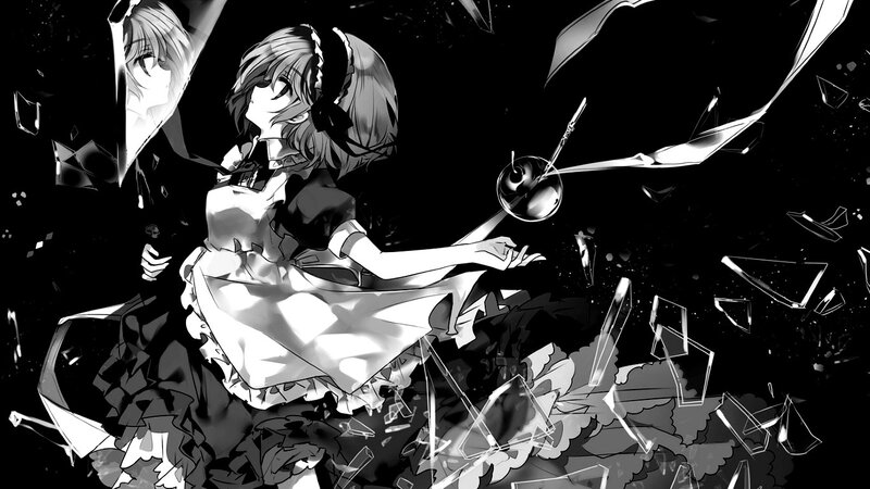 Anime Girl with Broken Glass — Black