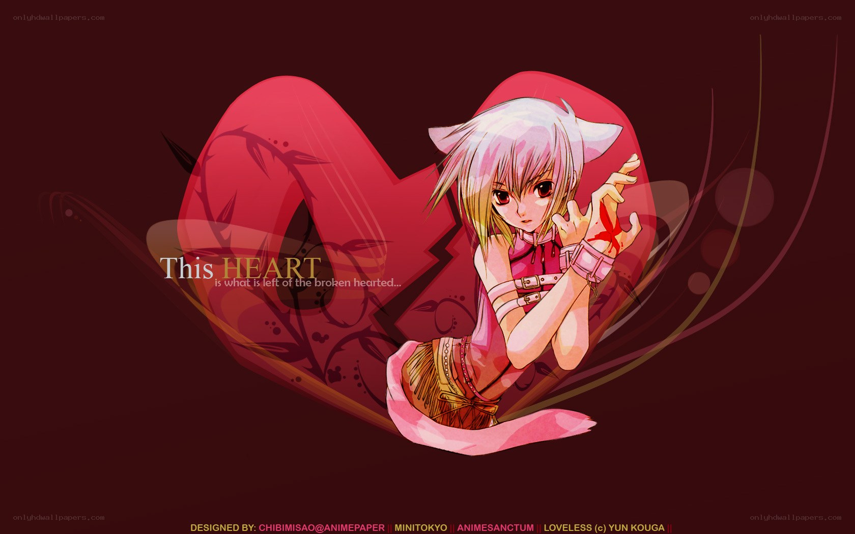 Anime girl with broken heart