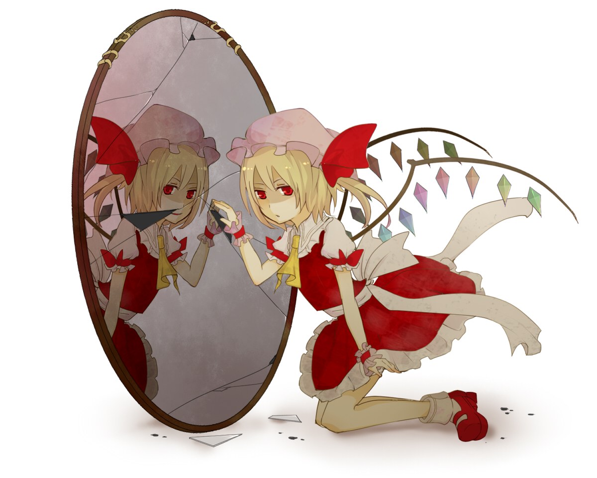 anime girl with broken mirror