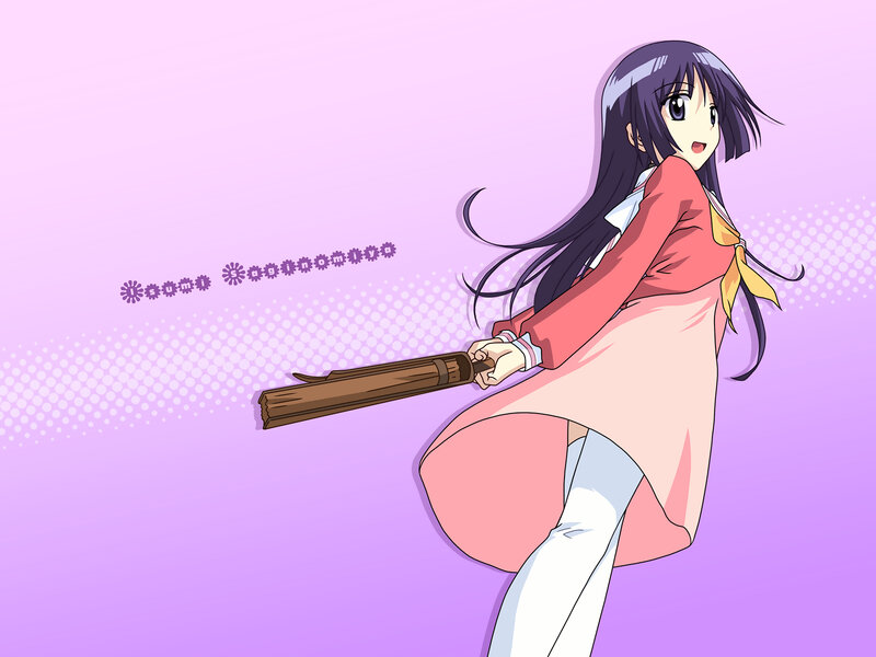 Anime girl with broom
