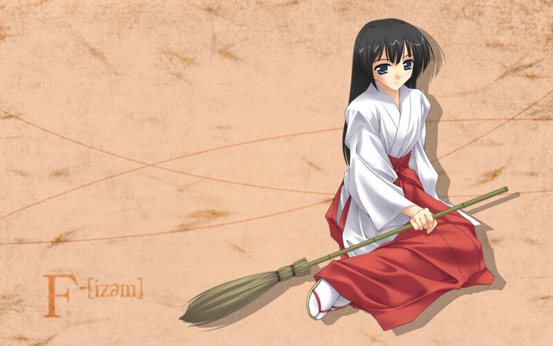 Anime girl with broom