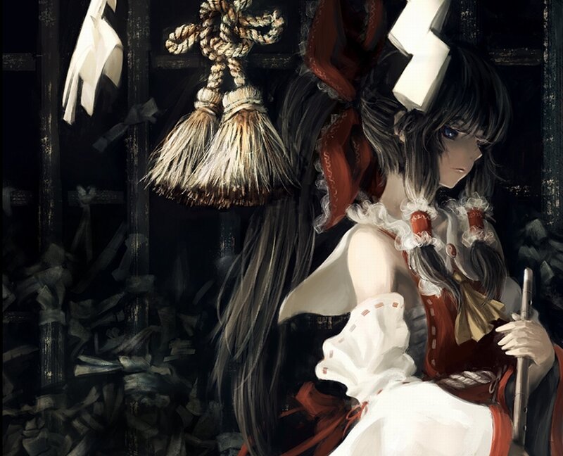 anime girl with broom