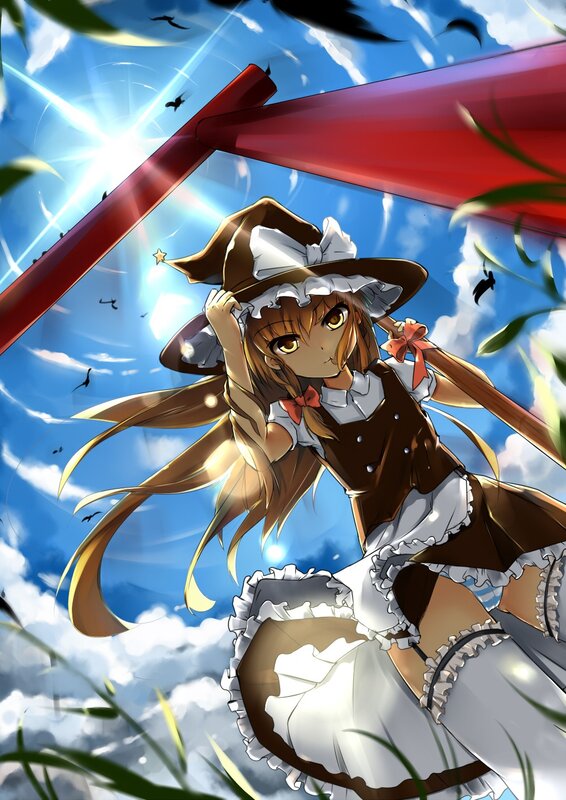 anime girl with broom