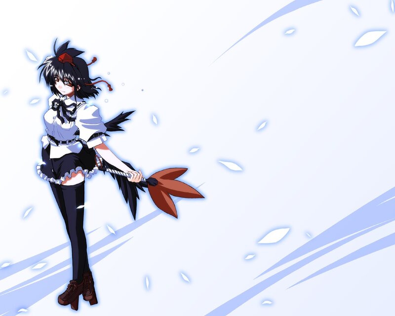 anime girl with broom